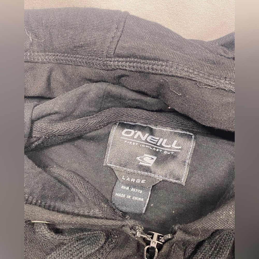 O’Neill Men’s Black Zip Up Sweat Shirt Size Large - Picture 2 of 7